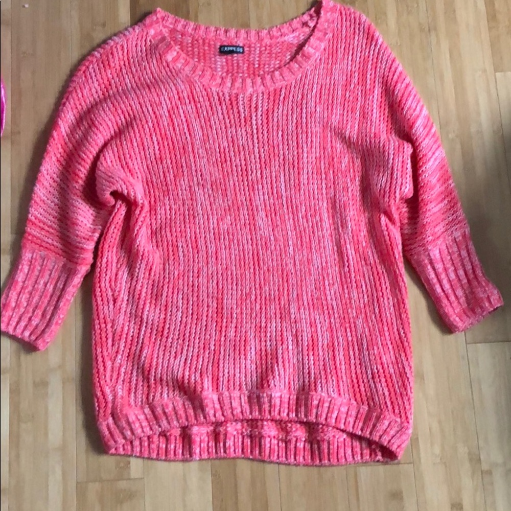 Express sweater pink and white new!